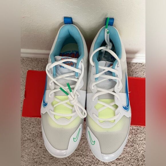 Nike Force Trout 9 Pro Baseball Cleats White Blue - Picture 4 of 11